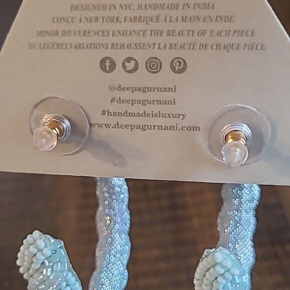 Deepa Gurnani Killian Beaded Hoop Earrings NWT - Picture 4 of 4